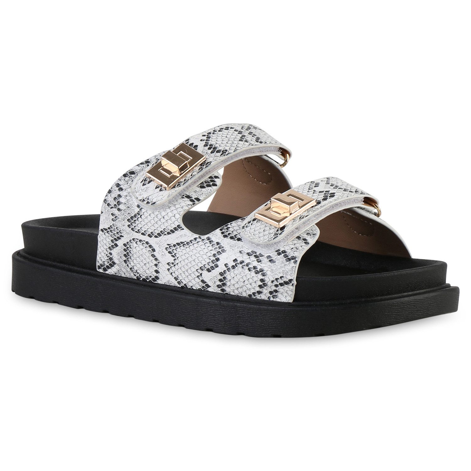 VAN HILL 841737 Sandalette Damen Pantoletten Sandaletten Profil-Sohle Freiz günstig online kaufen