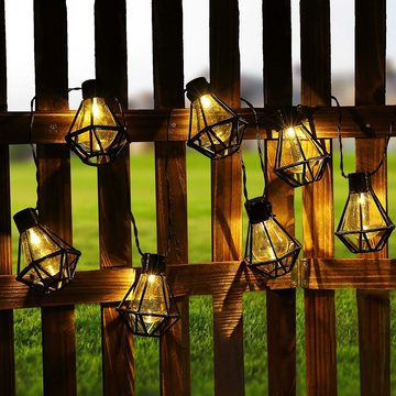 Globo LED Dekolicht, Leuchtmittel inklusive, Warmweiß, LED Lichterkette Außenleuchte Gartenlampe Terrasse Laterne Käfig