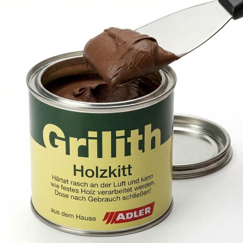 ADLER Spachtelmasse Grilith Holzkitt 200ml, Schnelltrocknend – spart Zeit bei Reparaturen