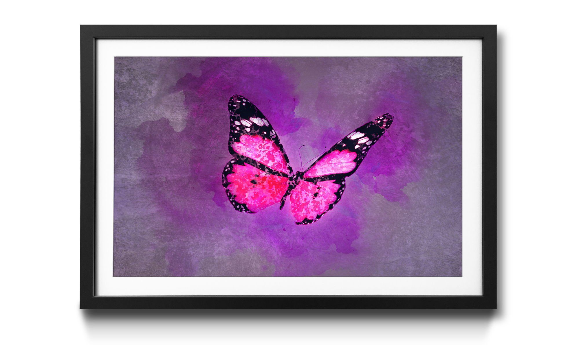 WandbilderXXL Bild mit Rahmen Belle In Pink, Schmetterling, Wandbild, in 4 Größen erhältlich