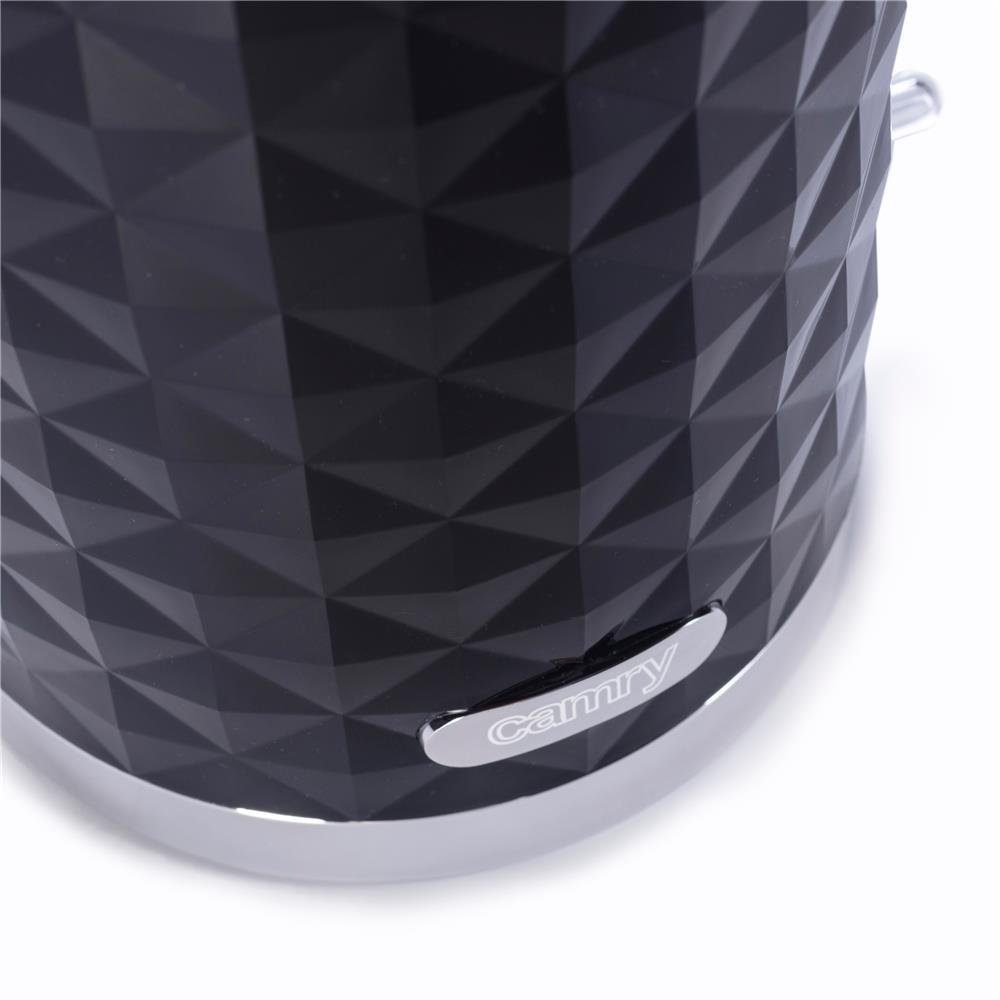 Camry Wasserkocher CR 1269b, 1,7 l, 2200,00 W, kabellos, im modernen Design, schwarz