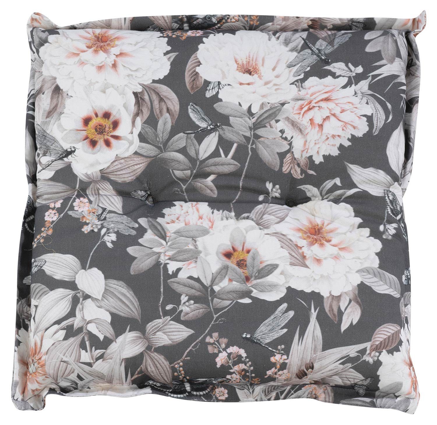 GO-DE Hockerauflage SANTHE, B 50 x L 50 cm, Grau, Hockerauflage, Sitzauflage für Hocker