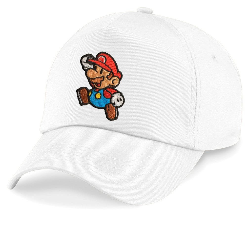 Blondie & Brownie Baseball Cap Kinder Mario Stick Patch Luigi Klempner Peach Super Nintendo One Size Weiss