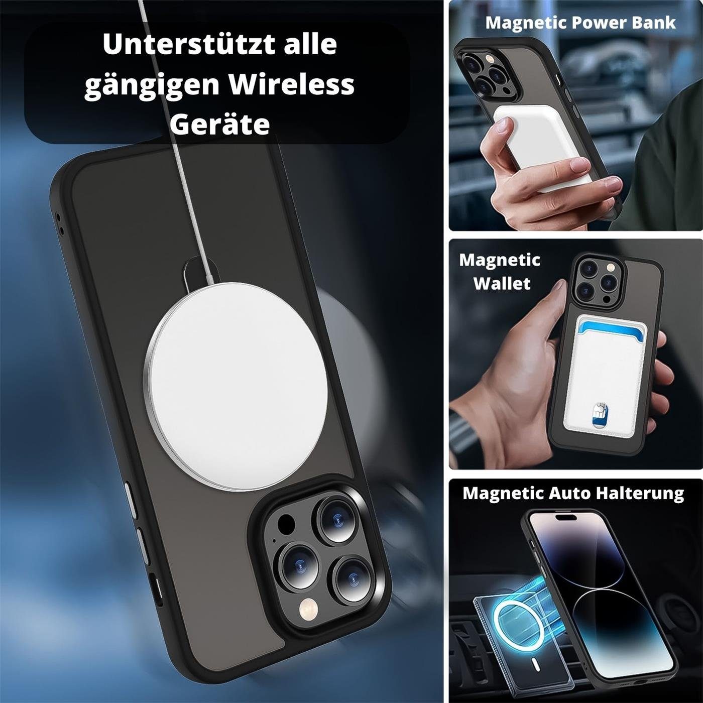 CoolGadget Handyhülle Schwarz als 2in1 Schutz Cover Set für das Apple iPhone 12 Pro Max 6,7 Zoll, 2x Glas Display Schutz Folie + 1x TPU Case Hülle für iPhone 12 – Bild 4 von 5