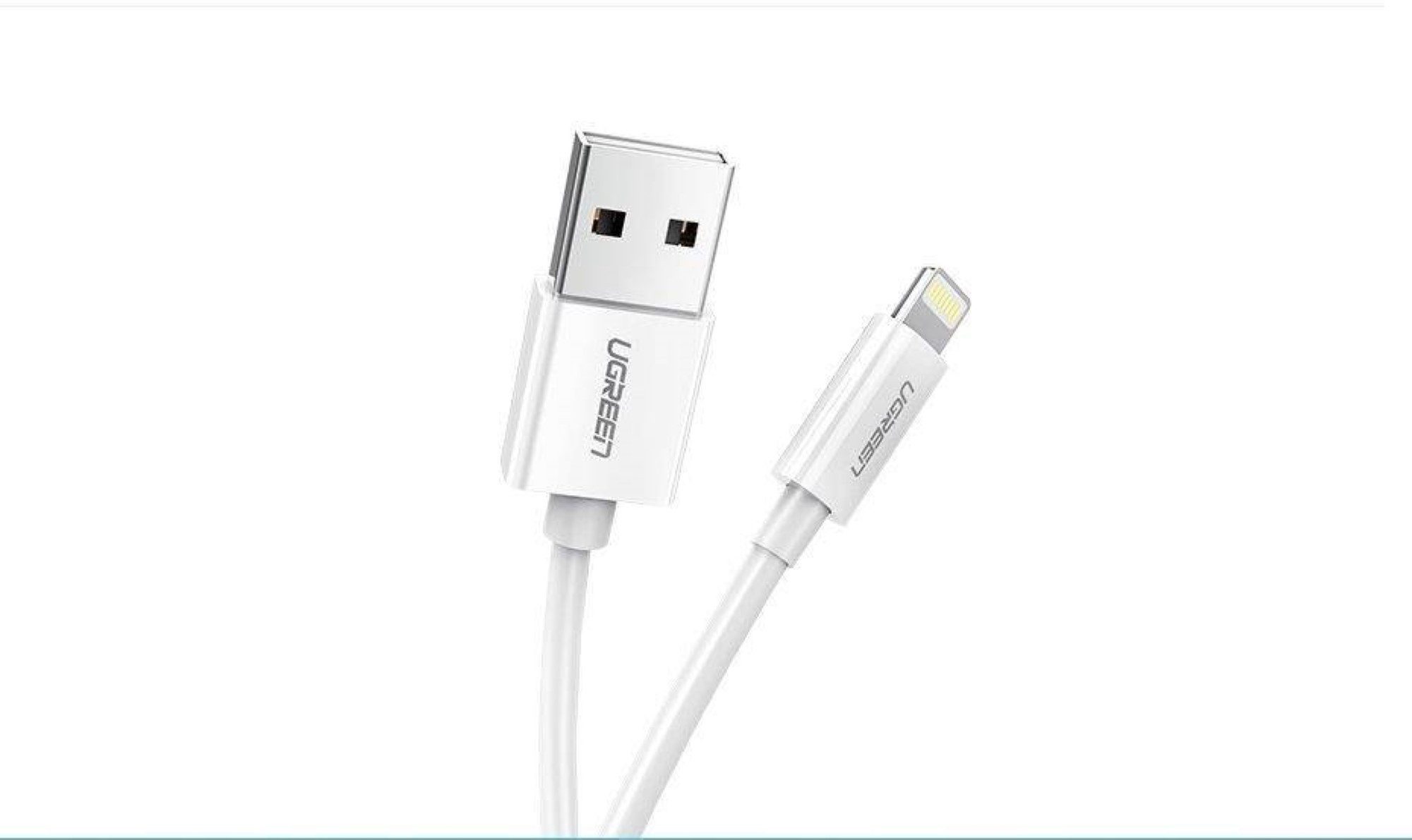 UGREEN Vernickeltes Kabel 10W USB-A kompatibel mit iPhone-Kabel in Weiß Autoladekabel