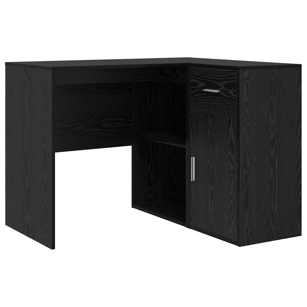 vidaXL Schreibtisch Eck-Schreibtisch mit Tür Schwarz Eichen-Optik 102 x 88 x 75 cm (1-St)