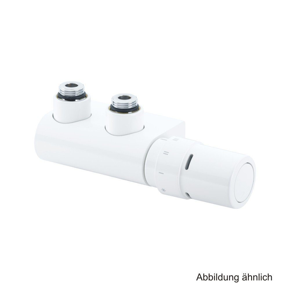 Heizkörper Danfoss VHX-Armaturen-Set Duo, AG 1/2", IG 1/2", Eck, Weiß, 013G4281