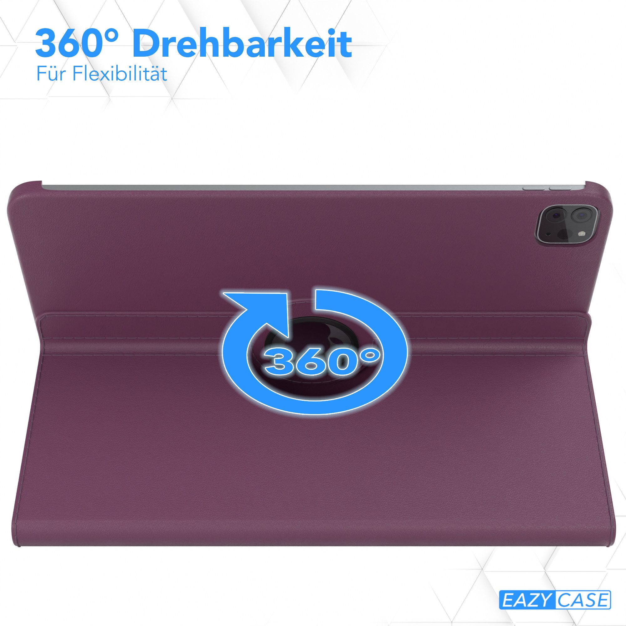 EAZY CASE Tablet-Hülle Rotation Case für Apple iPad Air 13 (2026) 13 Zoll, Tablet-Hülle Bookstyle Case Fullcover Schutz Tasche Stehfunktion Lila – Bild 3 von 5