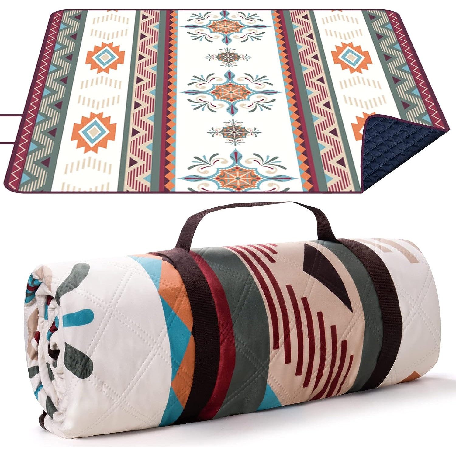 Picknickdecke Outdoor Picknickdecke 200x200cm, Tragbare Waschbar Strandunterlage, TUWENA