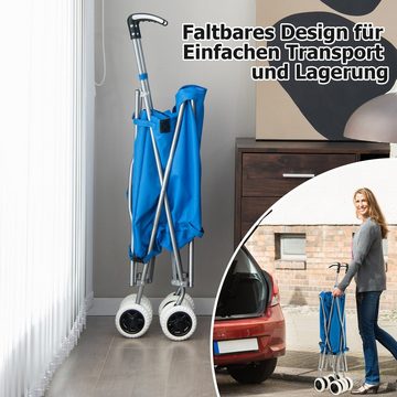 COSTWAY Einkaufstrolley, 90 l, bis 55 kg, mit Rädern & Griff, klappbar