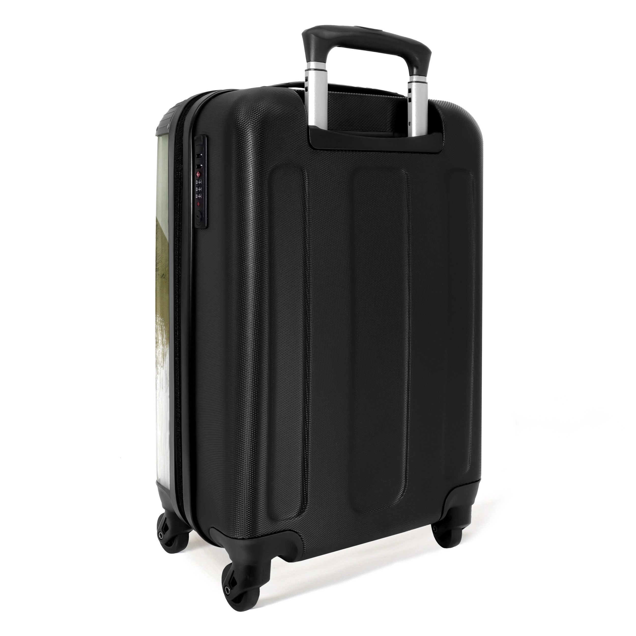 NoBoringSuitcases.com© Hartschalen-Trolley Minimalistisch - Kreise - Pinselstriche - Beige 55x35x20cm, 4 Rollen, Reisetasche mit Rollen, Koffer Handgepäck Flugzeug