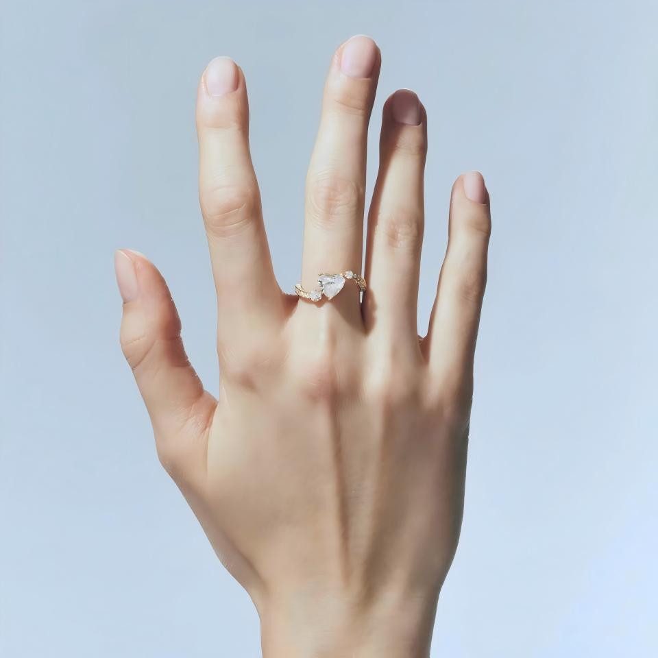 Jumpeak Diamantring Diamantring 1ct/2ct,D,VS1,Ring Damen,Verlobungsring,Lab Grown Diamant, 14K Gold,Trauring,Promise Ring,Geschenk Schwester,geschenk für frau
