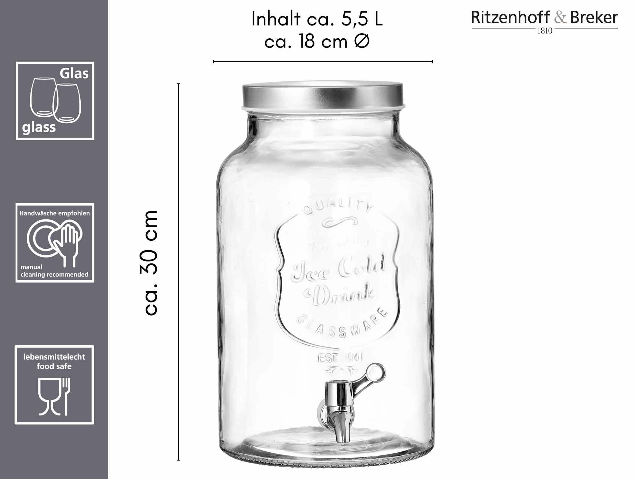 Ritzenhoff & Breker Getränkespender Olli Getränkespender 5,5 l