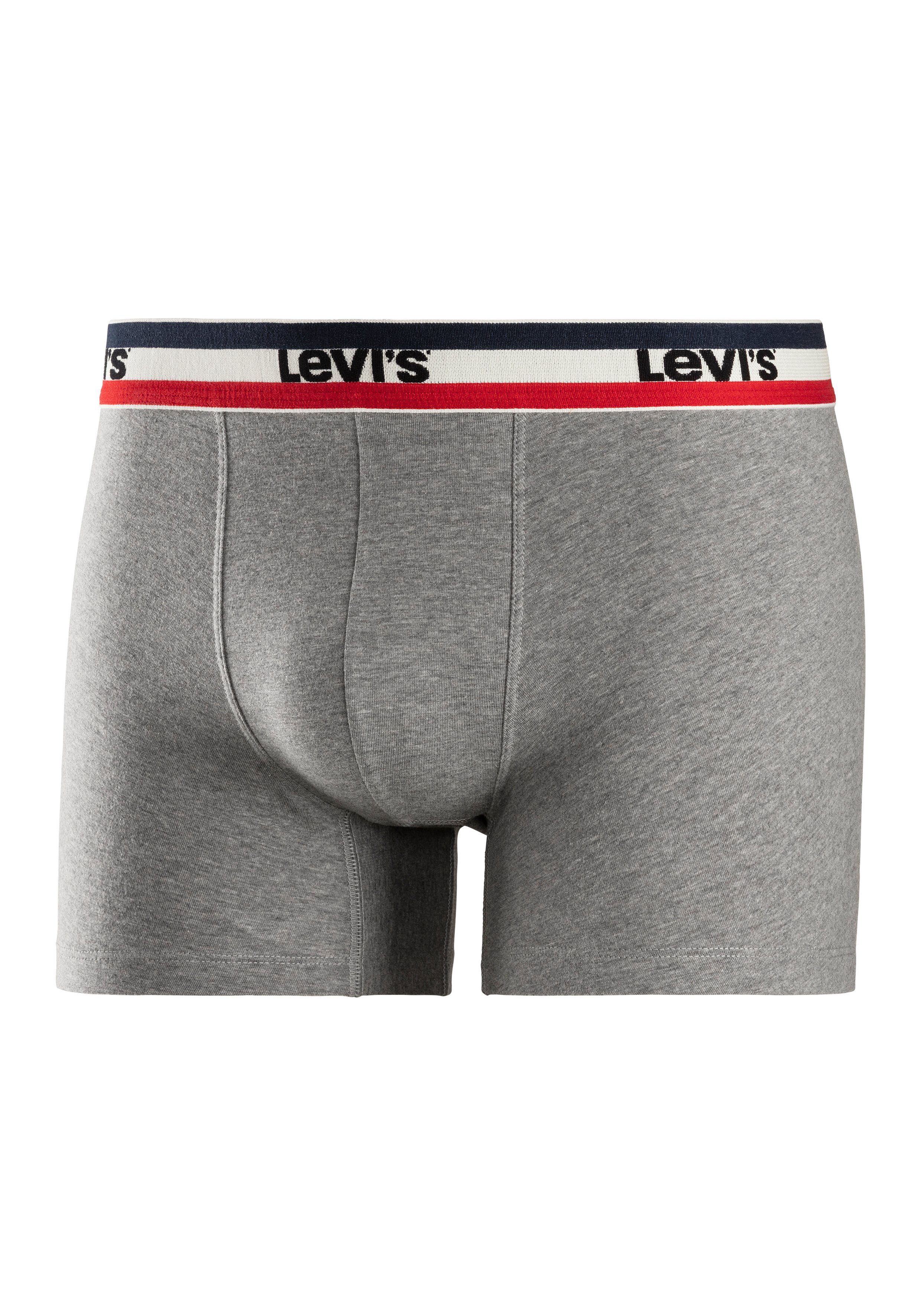 Levi's® Boxer (Packung, 3-St) Streifen 004 black grey / Bund melange Logo
