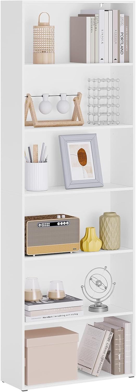 Woltu Bücherregal, 1-tlg., mit 6 verstellbaren Ebenen, Raumteiler stehend, günstig online kaufen