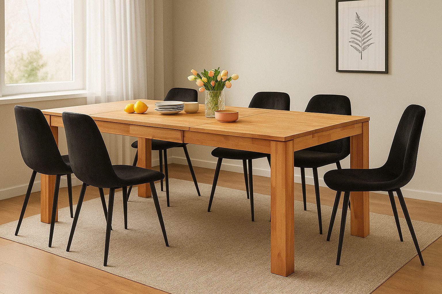 bv-vertrieb Esstisch Esstisch 180(260)x90cm Küchentisch verlängerbar Kernbuche massiv #4476, Tischplatte verlängerbar