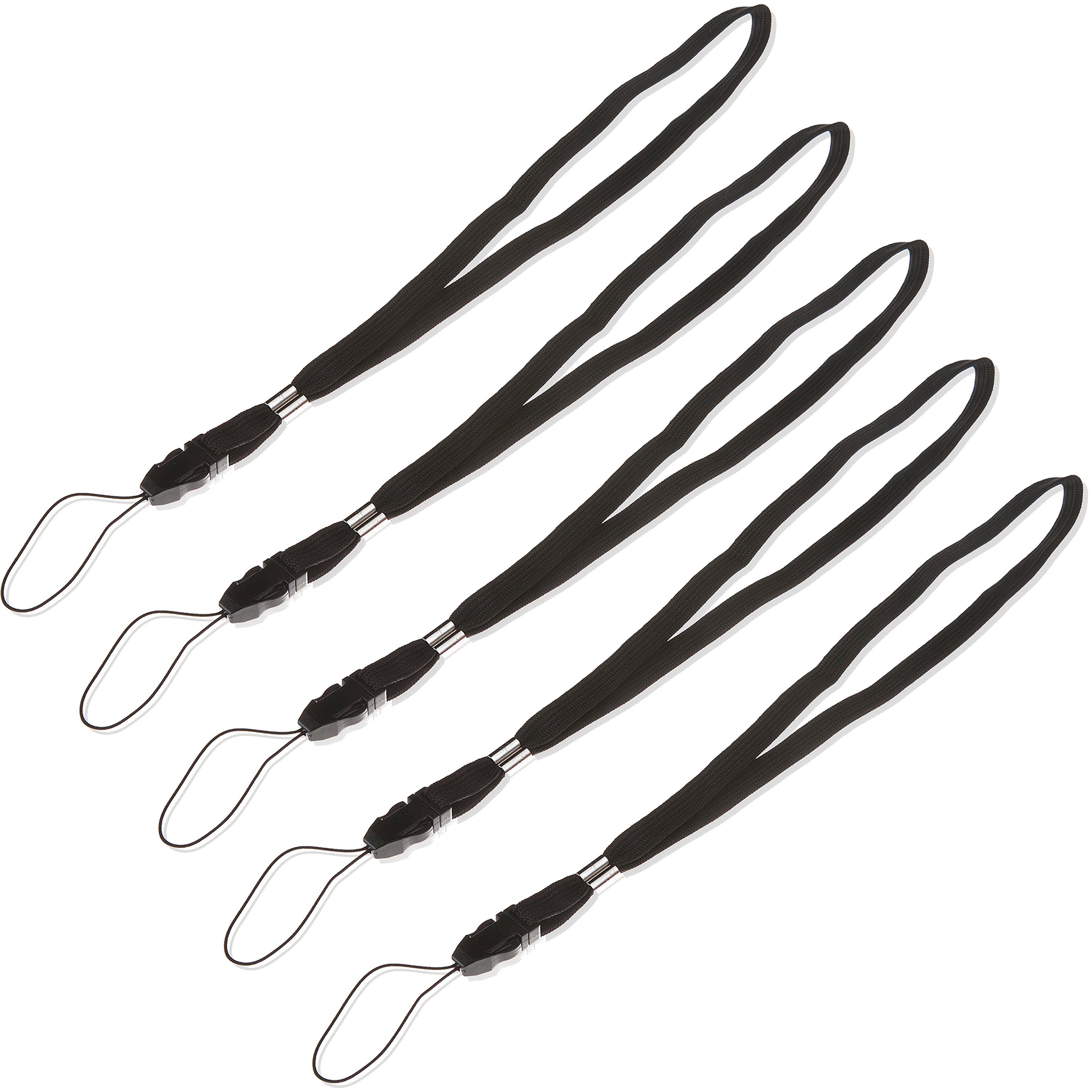 Poppstar Handschlaufe (5-St), Handschlaufen 5 Stück für Kamera, Handy (Umfang 34cm) schwarz