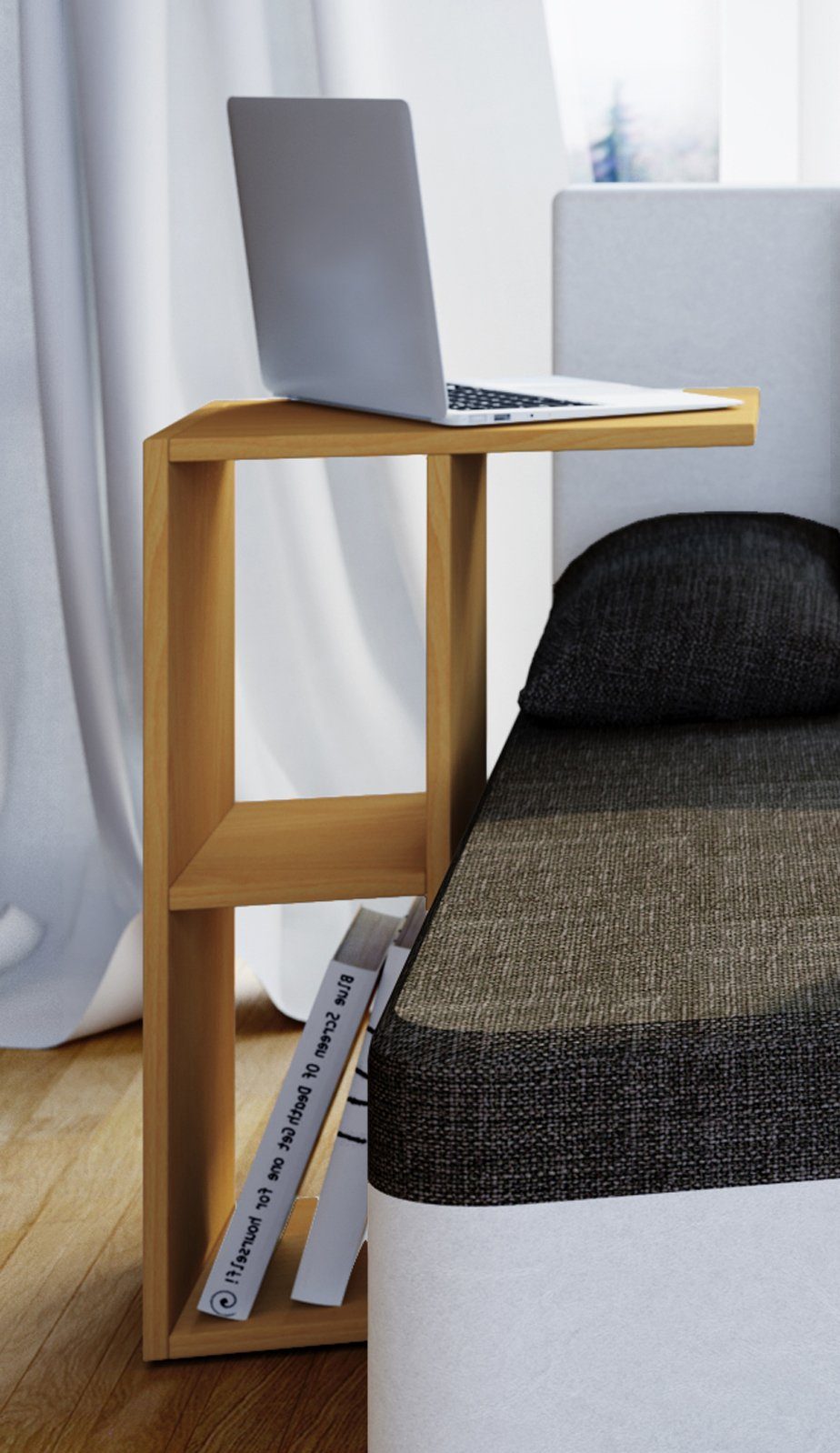 VCM Couchtisch Beistelltisch Wohnzimmer Nachto H. 63 x B. 40 x T., Holz Beistelltisch