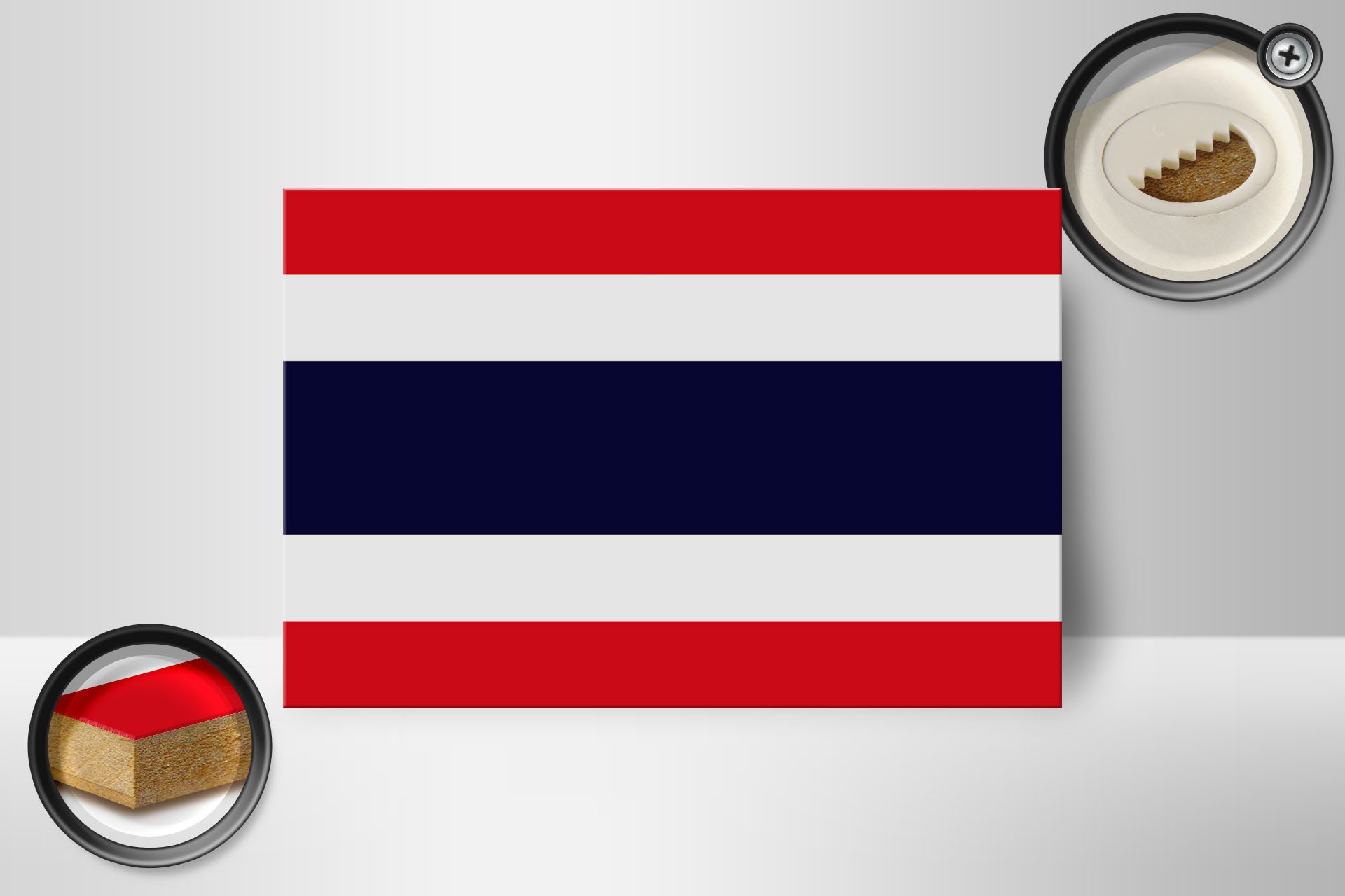 Femer GmbH Holzbild Flagge Thailands 18x12 cm Flag of Thailand, Flaggen (1 St), Glatte Holzfaserplatte (MDF), vorn beschichtet
