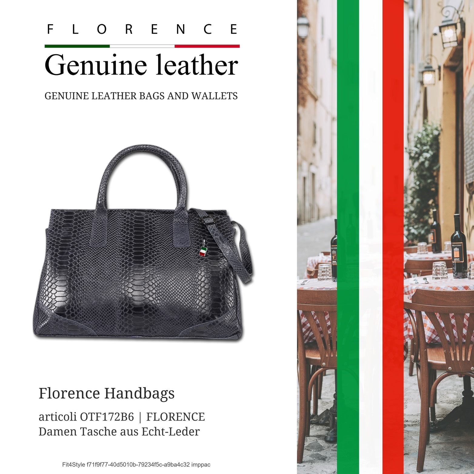 FLORENCE Henkeltasche Florence Damen Henkeltasche Echtleder (Henkeltasche, Henkeltasche), Damen Tasche Echtes Leder dunkelblau