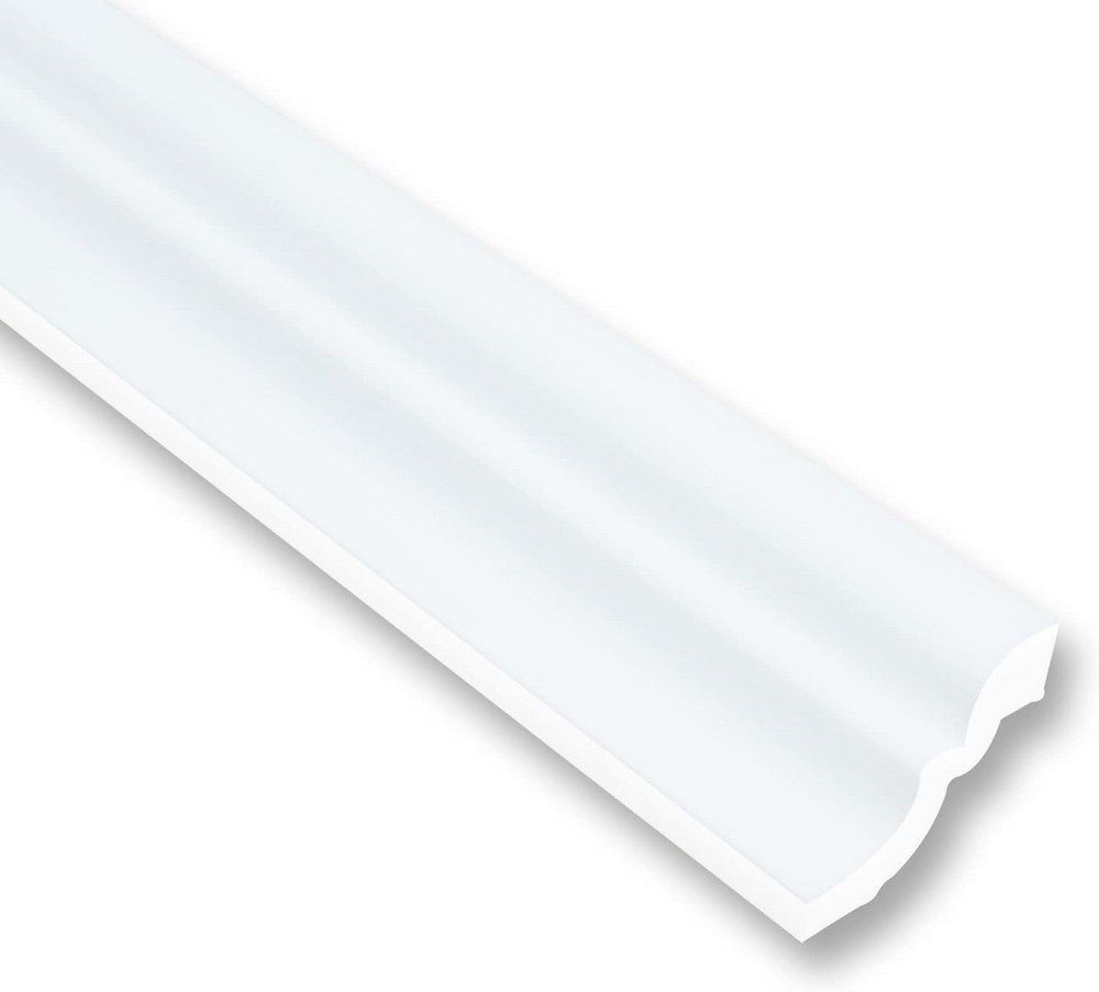 MDEKOR Deckenleiste Styropor-Leisten XPS Stuckleisten Abschlussleiste Weiss Deckenleisten, 100 Meter / 50 Leisten, 50-St.
