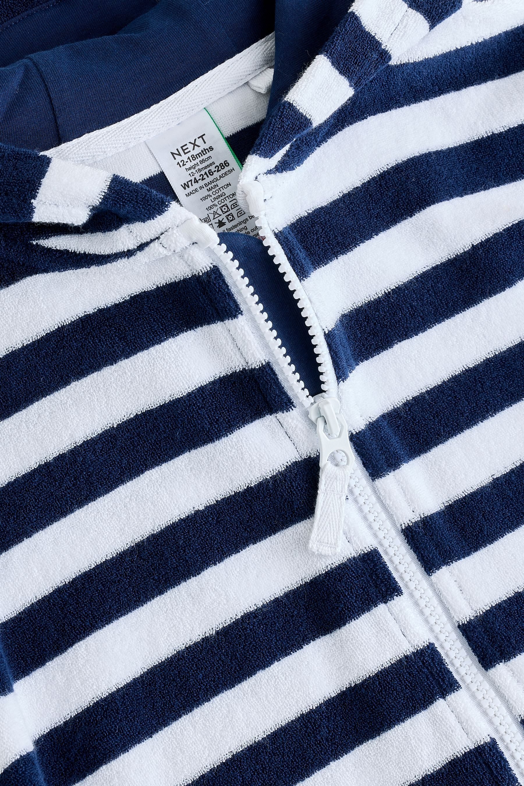 Next Badeponcho Frottee-Cover-up mit durchgehendem Reißverschluss, Baumwolle