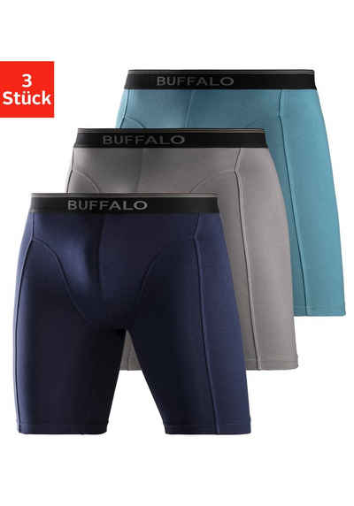 Buffalo Boxer (Packung, 3-St) in langer Form ideal auch für Sport und Trekking