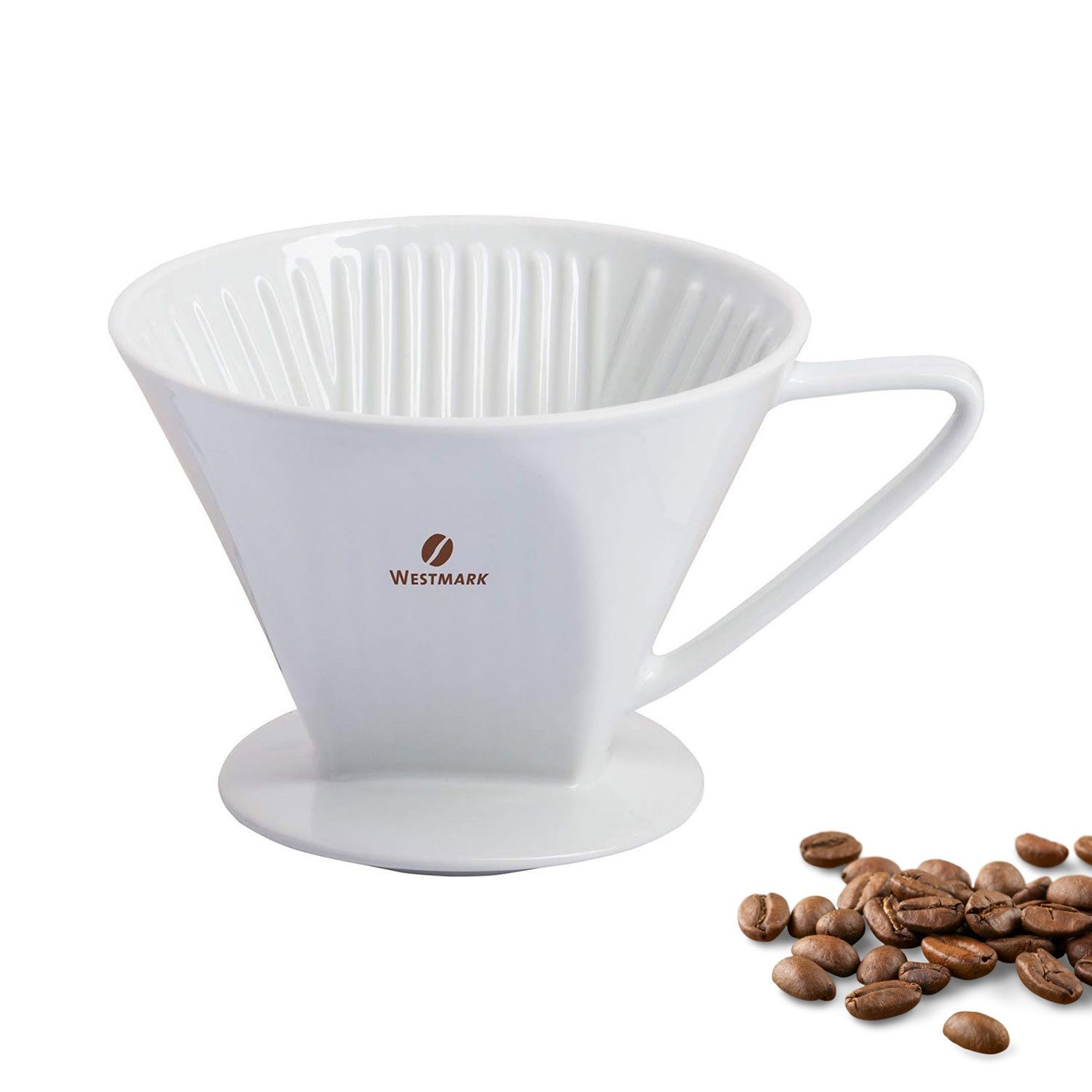 WESTMARK Permanentfilter /Filterhalter, Porzellan, Filtergröße 4, Für bis zu 4 Tassen Kaffee, Porzellan