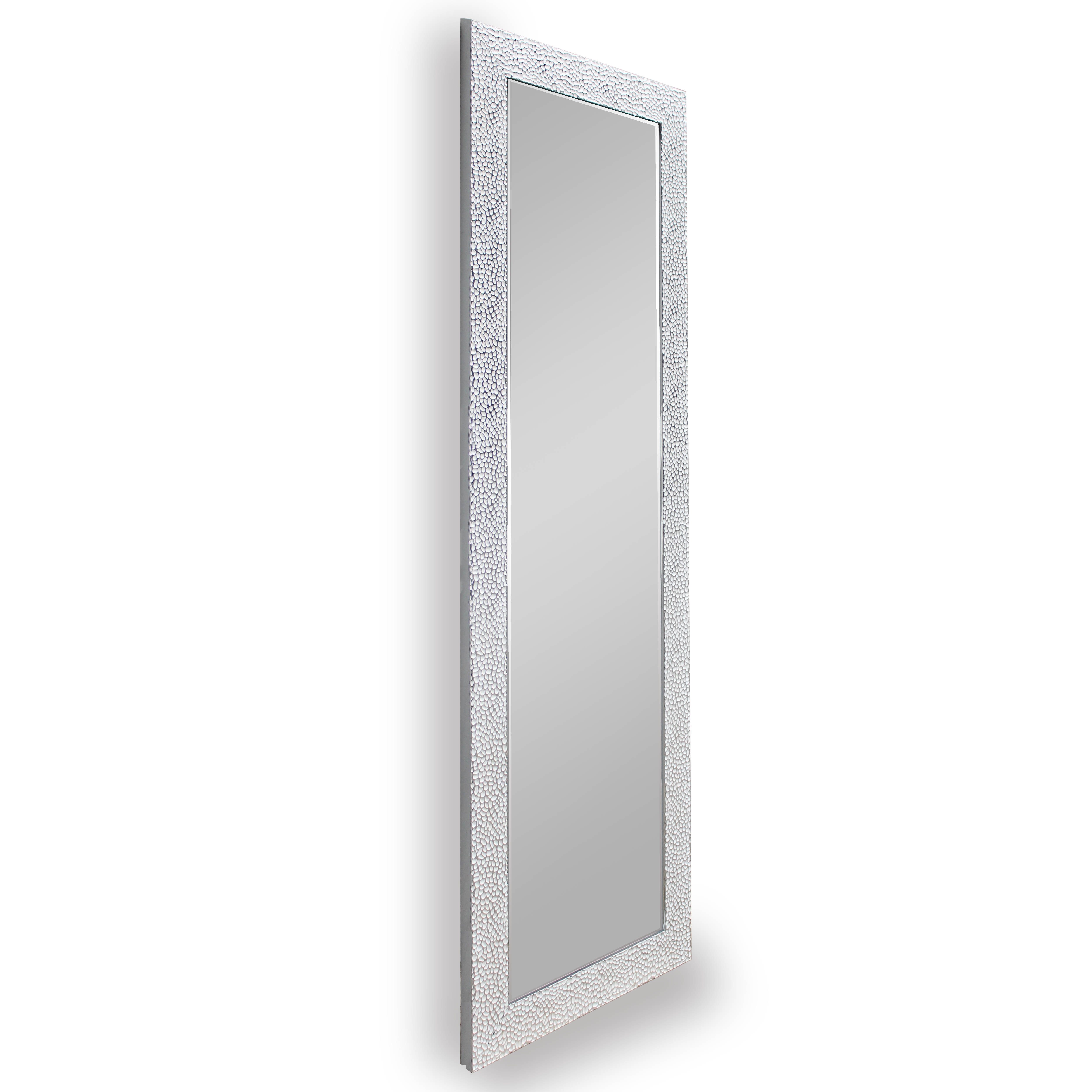 furnling Dekospiegel Vikna (1-St), mit weiß-chromfarbenem Facettenrahmen aus MDF, eleganter Spiegel