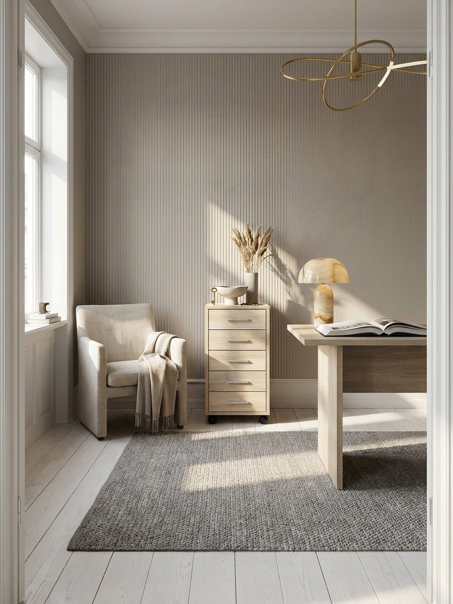 KADIMA DESIGN Rollcontainer Rollcontainer Sonoma 33 x 63 x 38 cm Holz Schubladenschrank, (klein Standcontainer schmal, Schreibtischcontainer mit Rollen), Schreibtisch, Büro Schrank mit 5 Schubladen, Container Rollschrank
