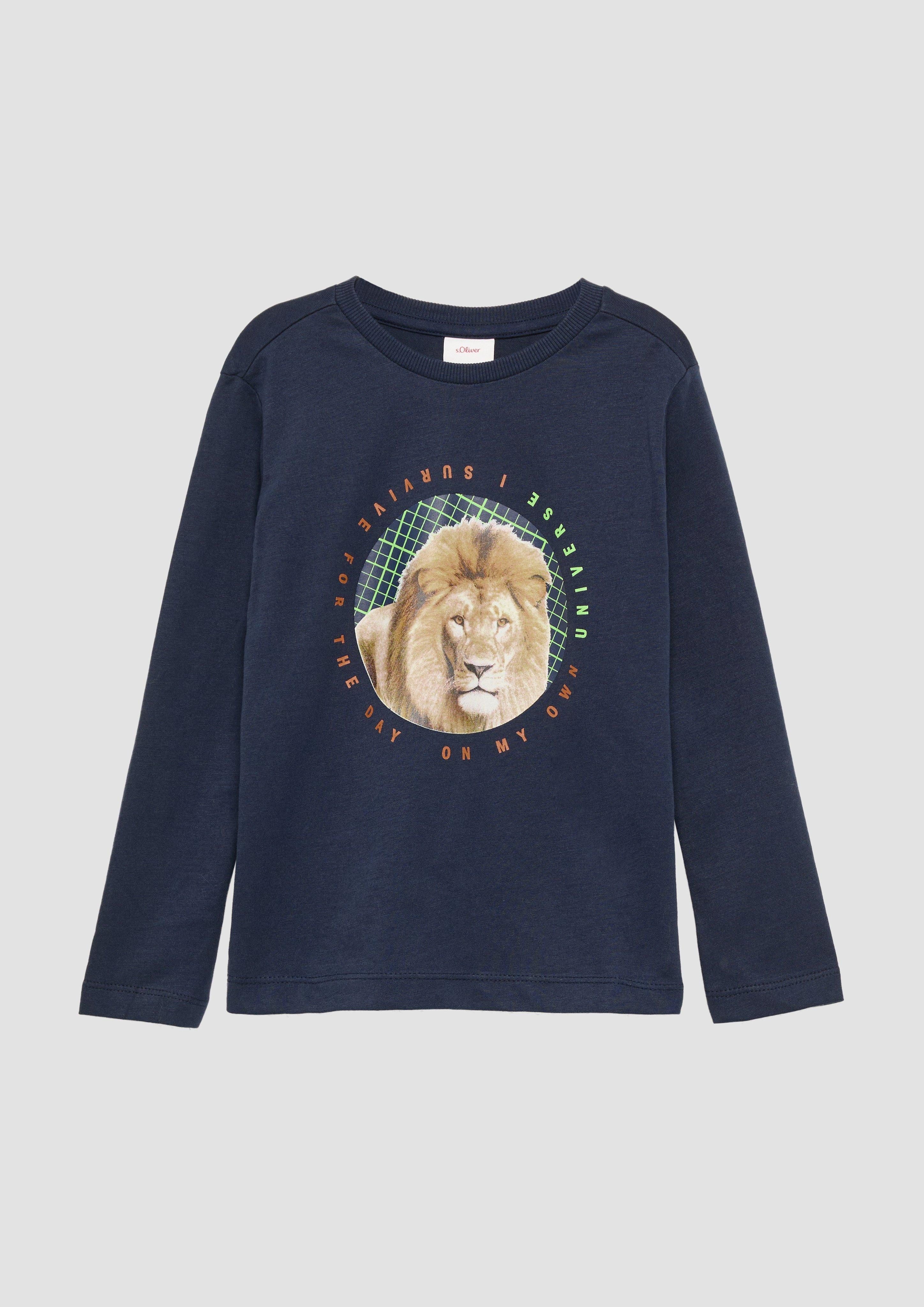 Langarmshirt Langarmshirt mit Löwen-Print