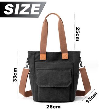 Lubgitsr Schultertasche Canvas Tasche Damen Herren Umhängetasche,Täglich Canvas Tote Bag (1-tlg)