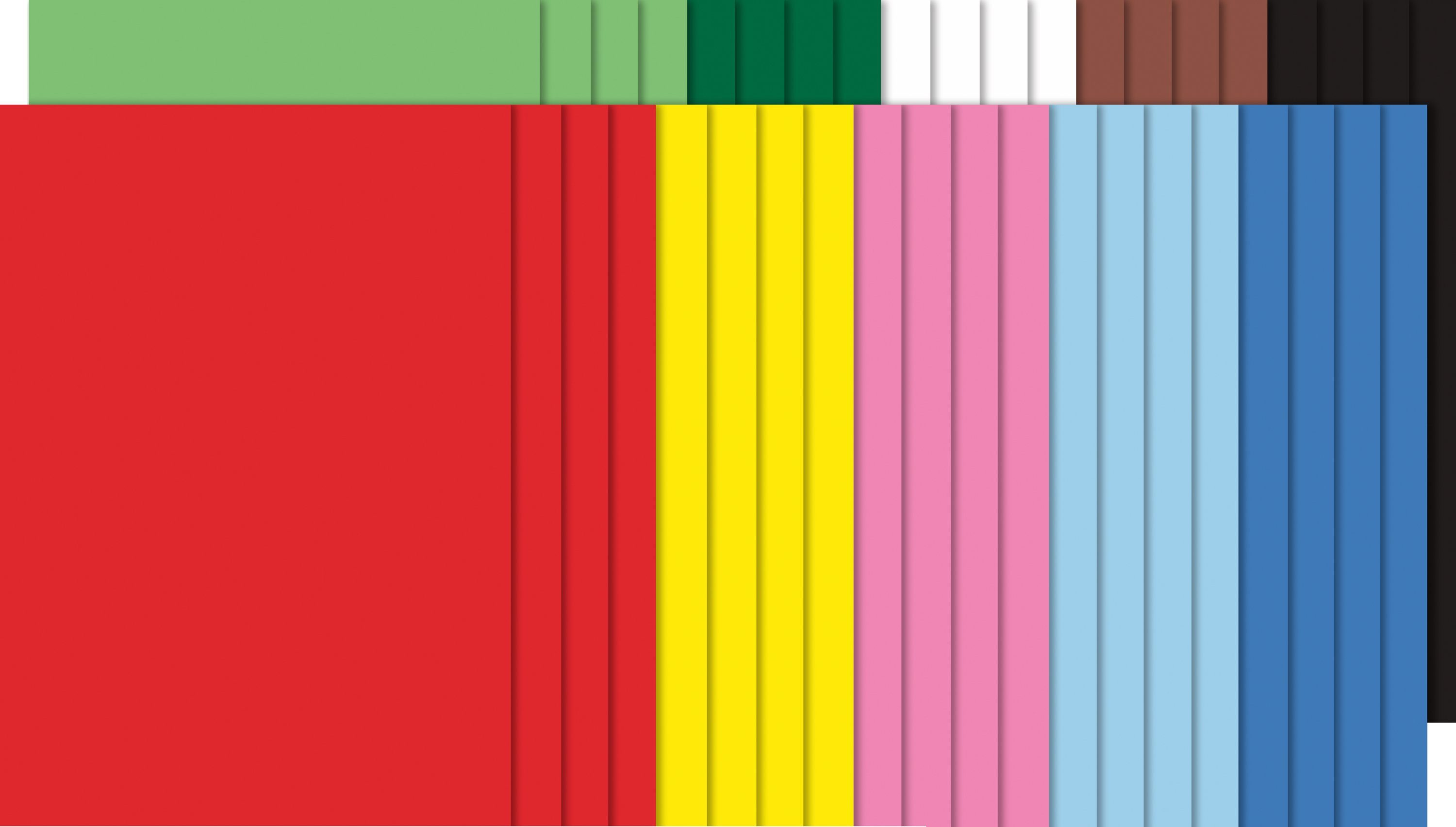 A3 Folia DIN Tonkarton farbig sortiert, farbig Papierkarton sort.,
