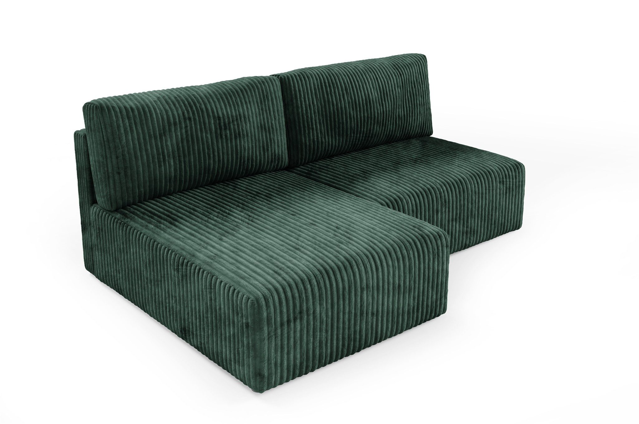 Fun Möbel Ecksofa Sofa FUN ALEGRIA XS mit Schlaffunktion in Velourstoff Tilia, mit Schlaffunktion und Bettkasten, Ottomane Links oder Rechts