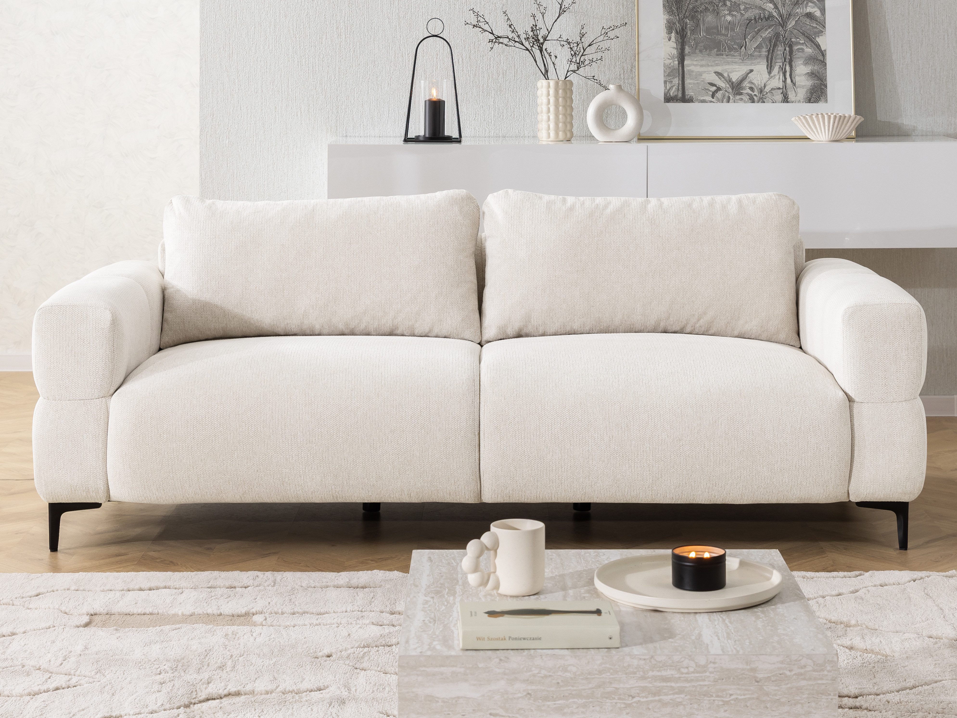 S-Style Möbel 3-Sitzer Sofa Cardea in Bubble-Optik aus weichem Strukturstof günstig online kaufen