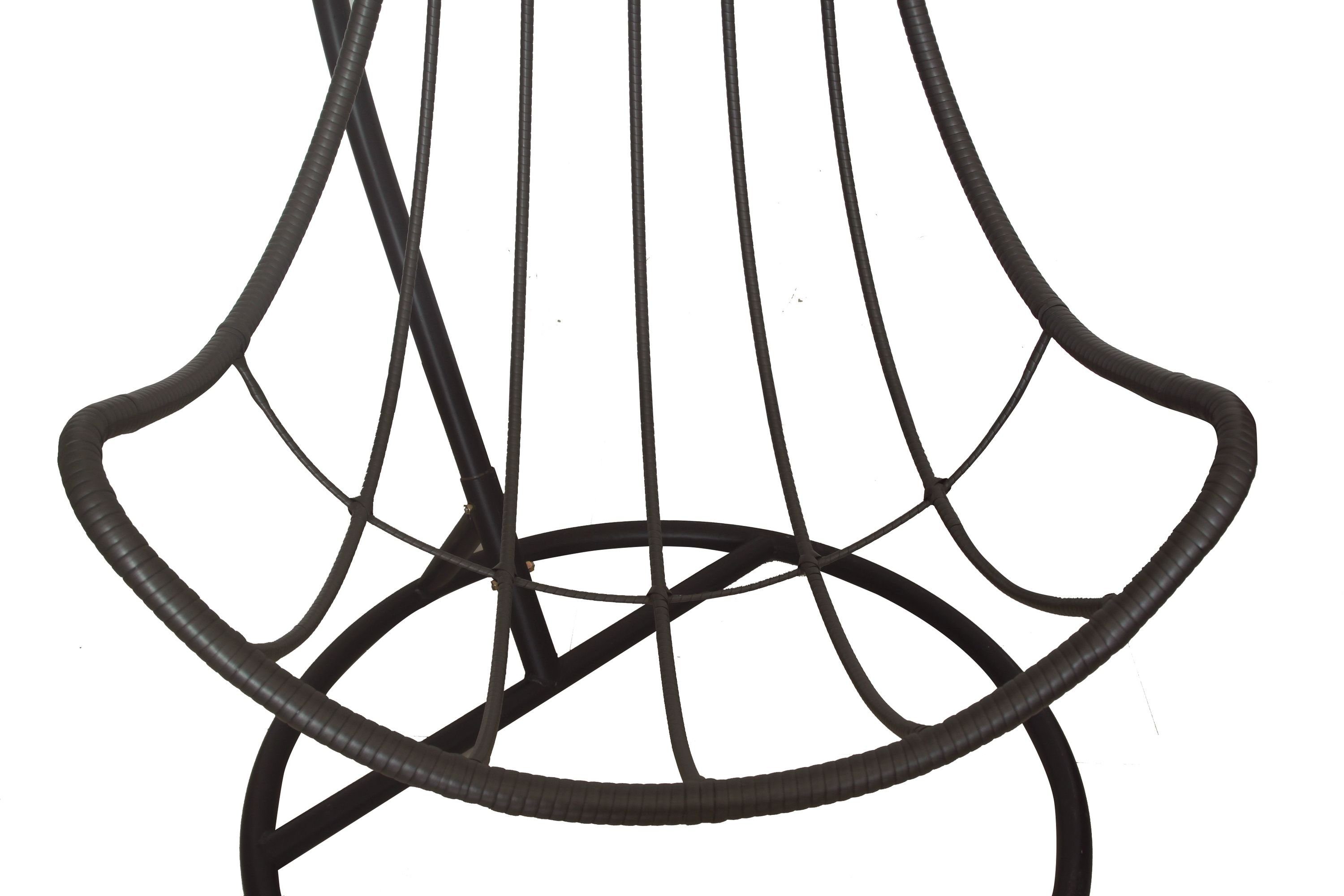inkl. 200 (2-St., Regenabdeckung), Hängesessel Sitzkissen mit LONG Aileenstore Poly-Flachrattan-Korb, cm, Höhe