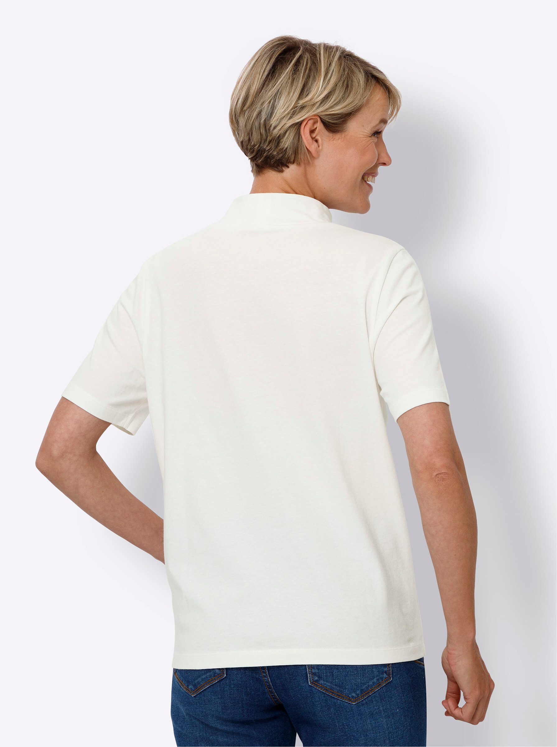 Sieh an! T-Shirt Stehkragenshirt . günstig online kaufen