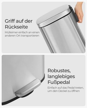 SONGMICS Mülleimer Müllbehälter, Abfalleimer, 30 L,Softclose