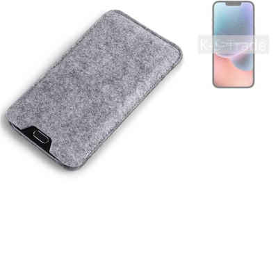 K-S-Trade Handyhülle für Apple iPhone 14, Filz Handyhülle Schutzhülle Filztasche Filz Tasche Case Sleeve