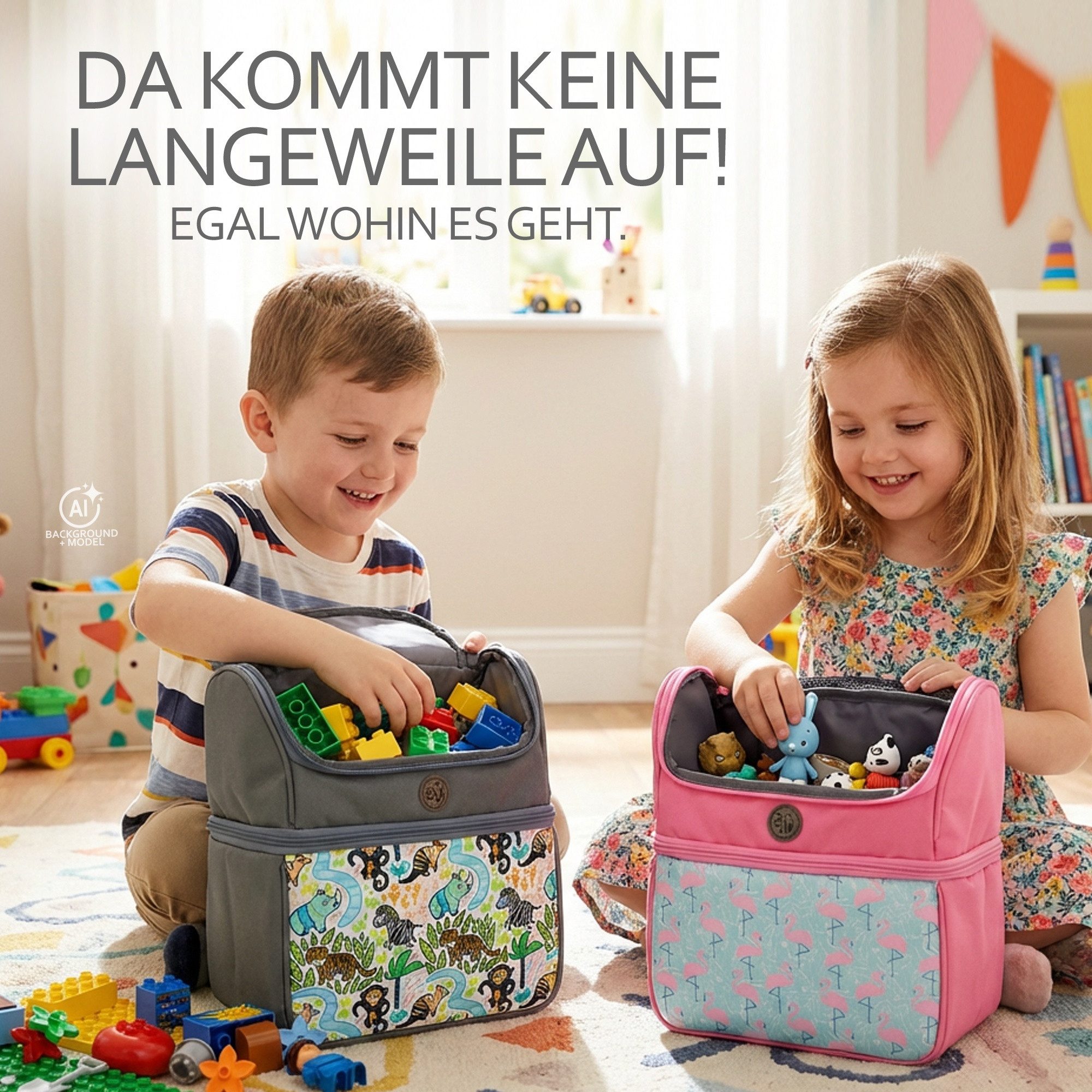 BambiniWelt by Rafael K. Aufbewahrungstasche Kinderrucksack Tasche für Hörwürfel z.B. Toniebox und Tigerbox