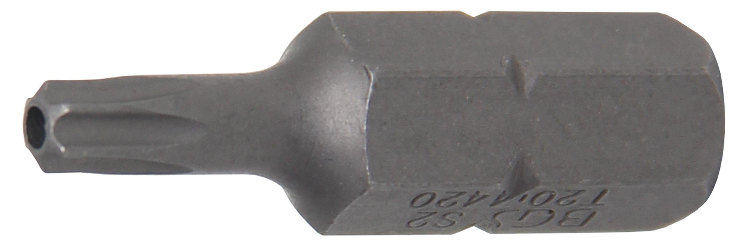 BGS technic Bit-Schraubendreher Bit, Länge 30 mm, Antrieb Außensechskant 8 mm (5/16), T-Profil (für Torx) mit Bohrung T20