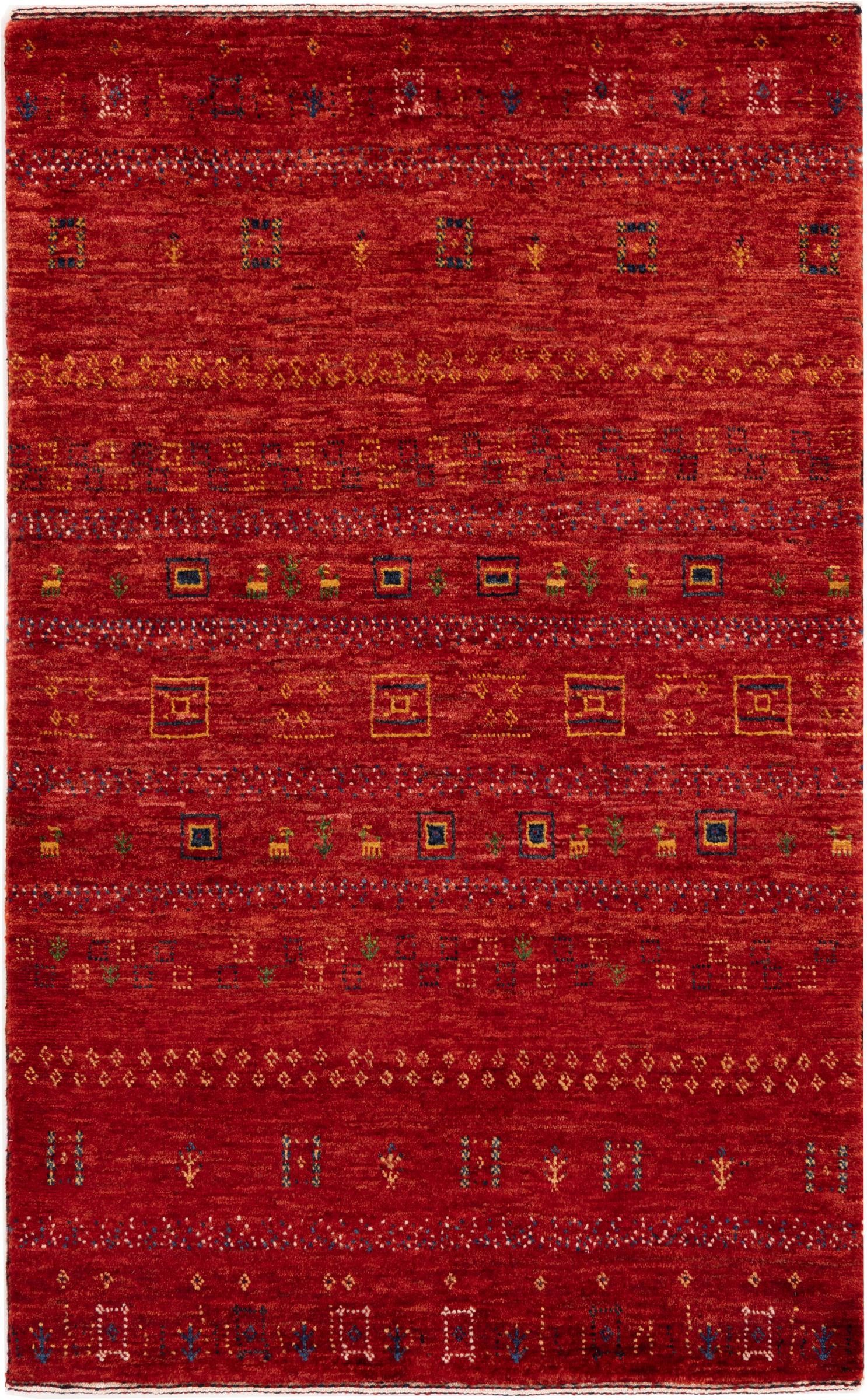 Nain Trading Orientteppich Perser Gabbeh Loribaft Atelier 81x130 Handgeknüpfter Moderner, rechteckig, Höhe: 12 mm