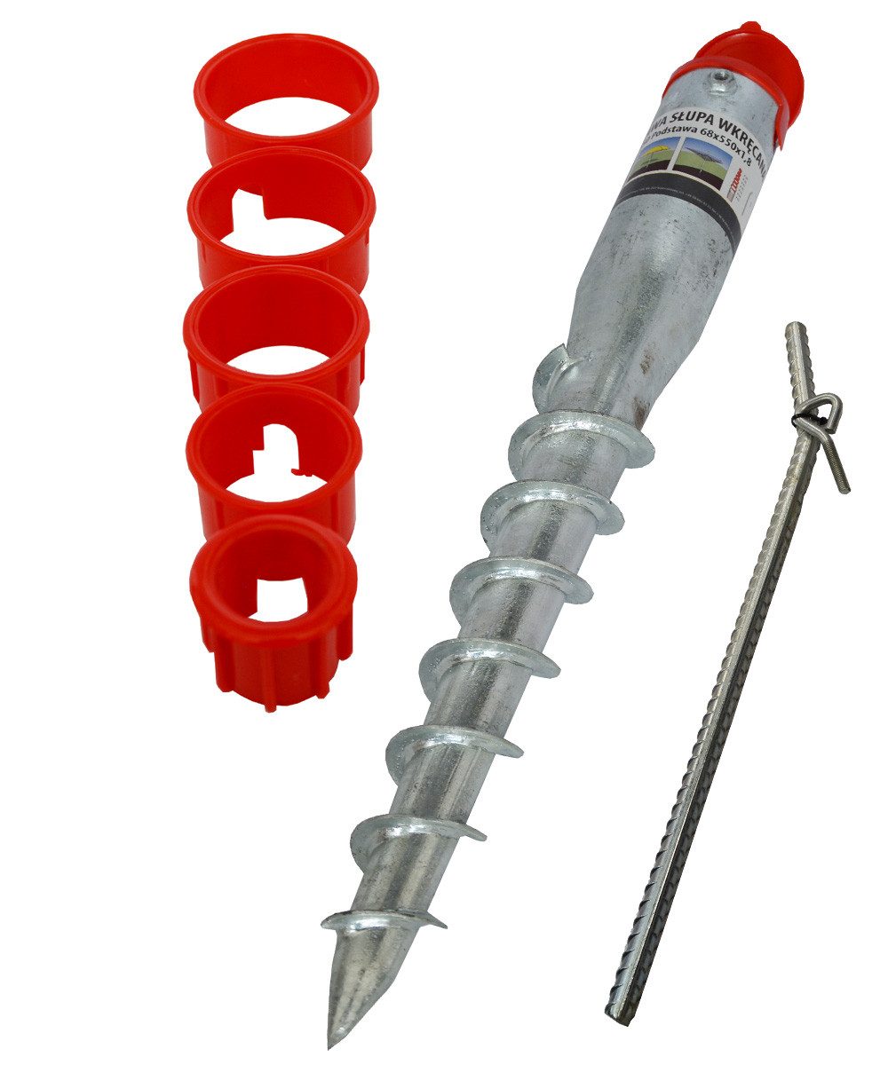 Einschraub-Bodenhülse Einschraubbodenhülse Pfostenträger Schirmständer Schraubhülse 68x550mm