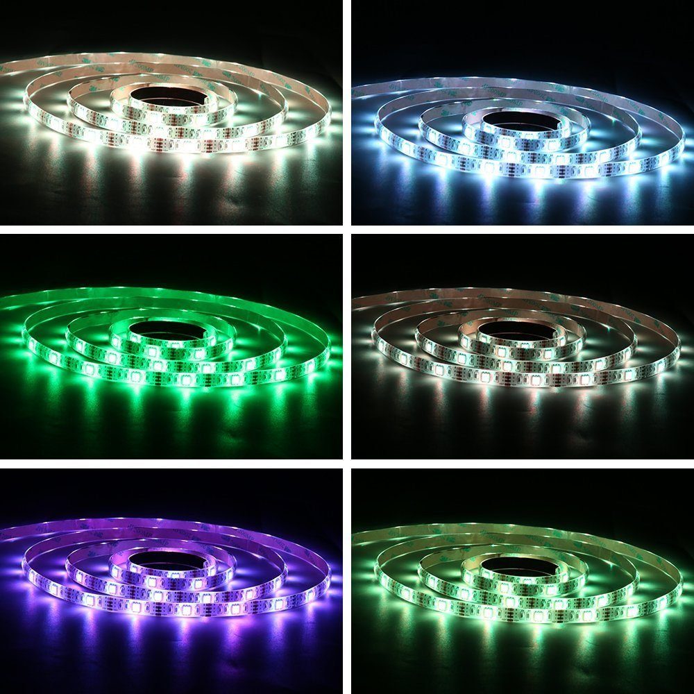 iscooter LED-Streifen LED Strip RGB, 5050 LED 60 Farben, Fernbedienung IR Tausend Stripe 1M