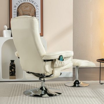 BlingBin Massagesessel Fernsehsessel Liegesessel Ergonomischer Stuhl Sessel mit Hocker (1er Set, 2-St., Relaxsessel mit Hocker), 5 Vibrationspunkte Massagegerät, 79x79x106cm