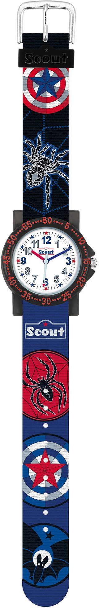 Scout IT-Collection, ideal The Geschenk Lernuhr, 280375020, auch Spinnenmotiv, als Quarzuhr