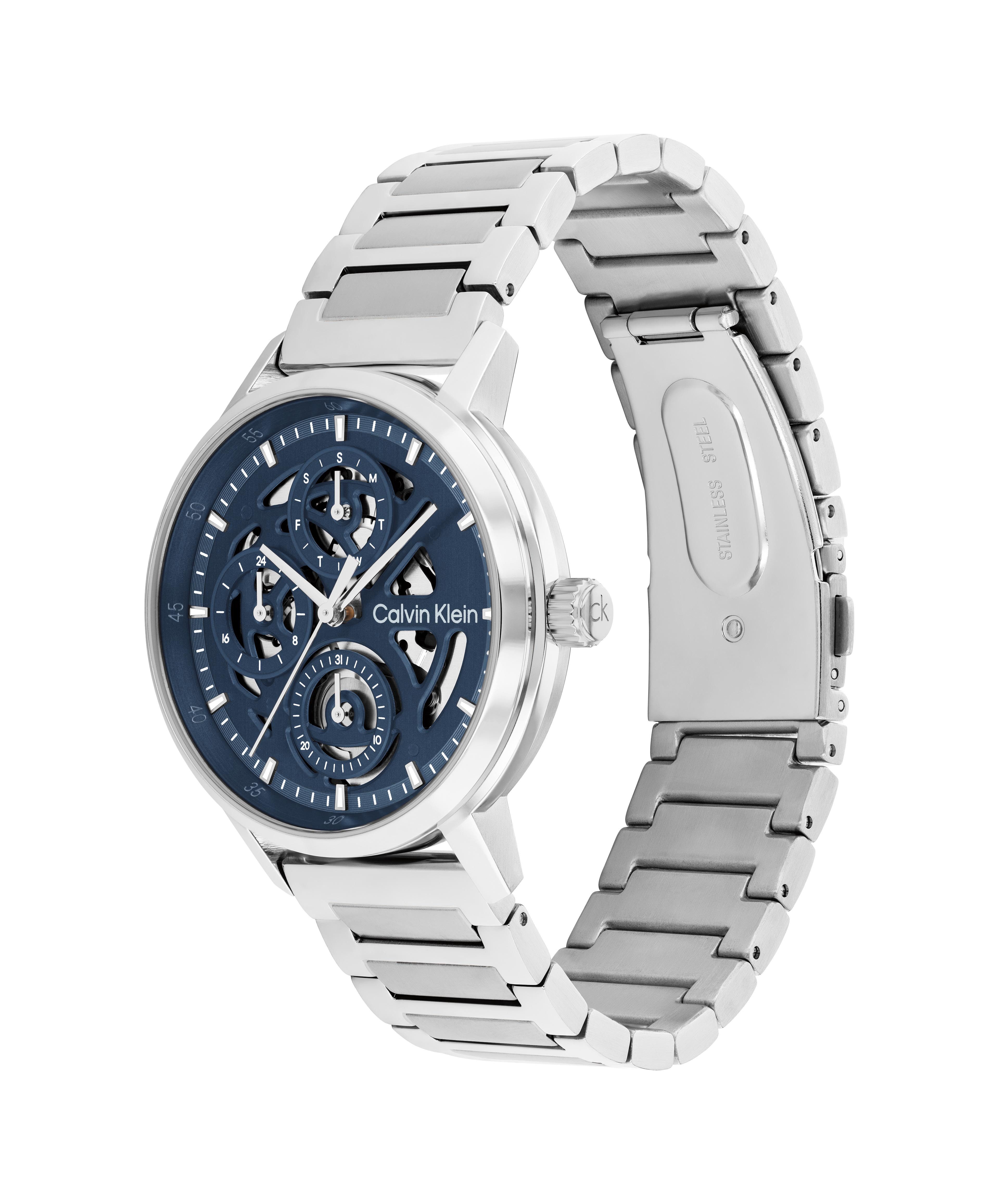 Calvin Klein Multifunktionsuhr GAUGE 25200562, Quarzuhr, Armbanduhr, Herrenuhr, Edelstahlarmband, analog