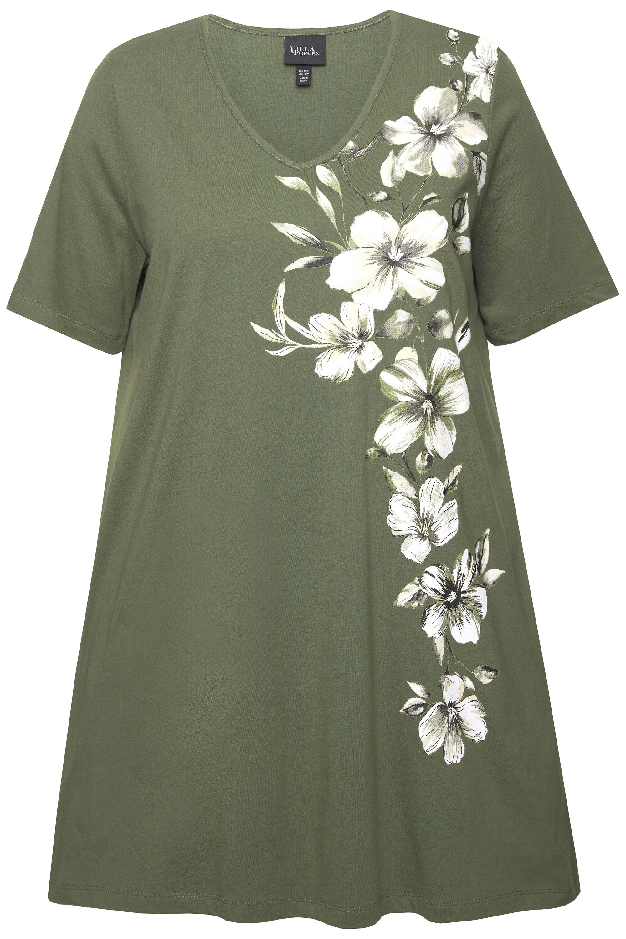 Ulla Popken Longshirt Longshirt A-Linie Motivdruck günstig online kaufen