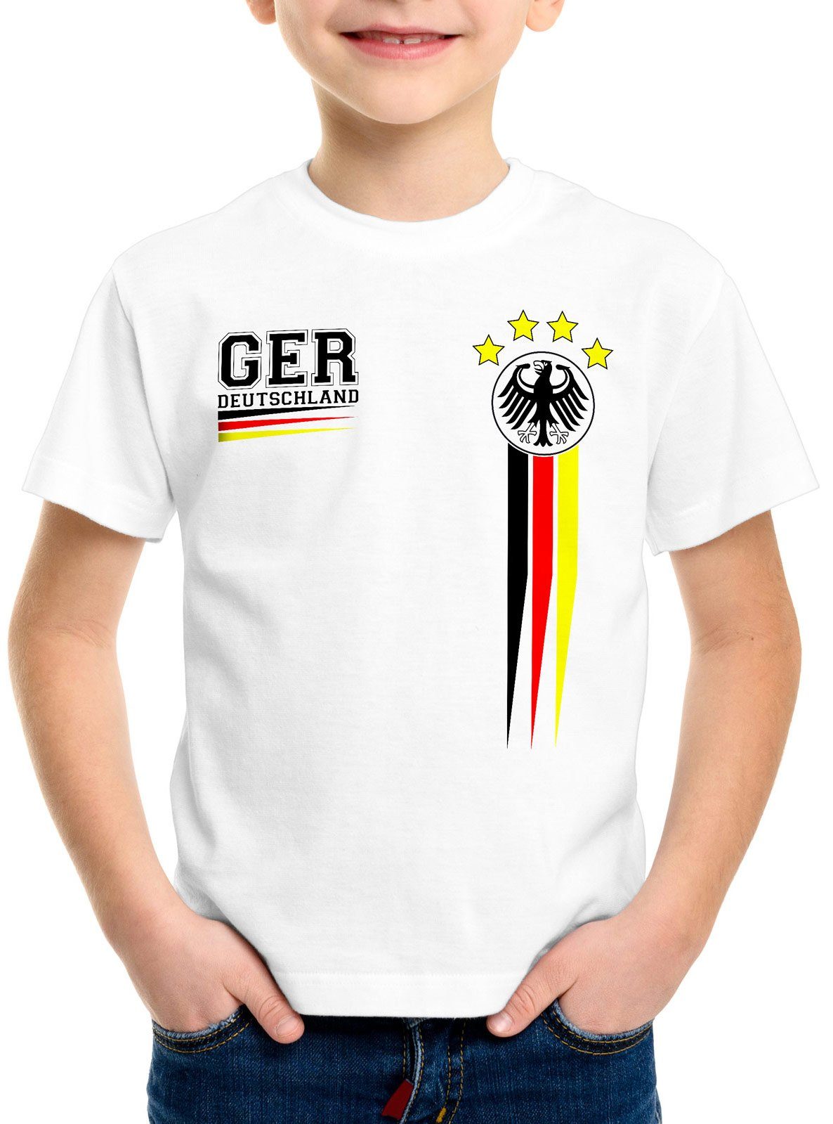 style3 Print-Shirt Kinder T-Shirt Deutschland EM 2022 Trikot Fussball  Weltmeisterschaft Katar WM Germany