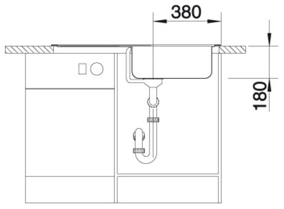 Blanco Edelstahlspüle TIPO XL Einbau (1 cm, S, geeignet St), 50/95 6 zum wechselseitigen eckig